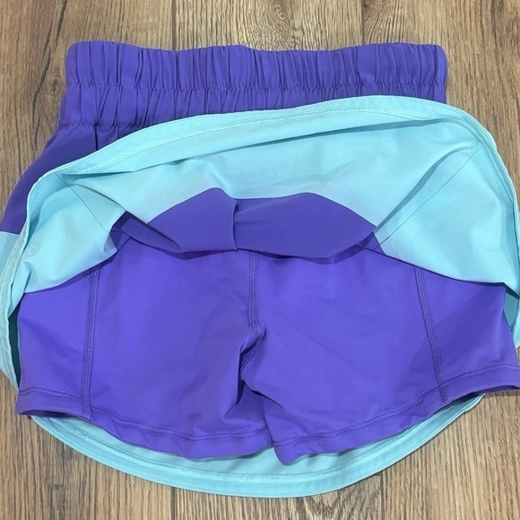 Lululemon Run Breeze By Skirt Skort Power Purple/Aqua Marine Size 2 - Picture 3 of 6